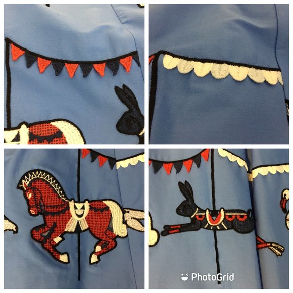 Plus Size Skirt Pockets, Novelty Print Skirt, Circus Skirt, Embroidered Skirt - Picture 5 of 14